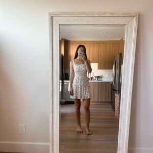 White Floral Sleeveless Dress